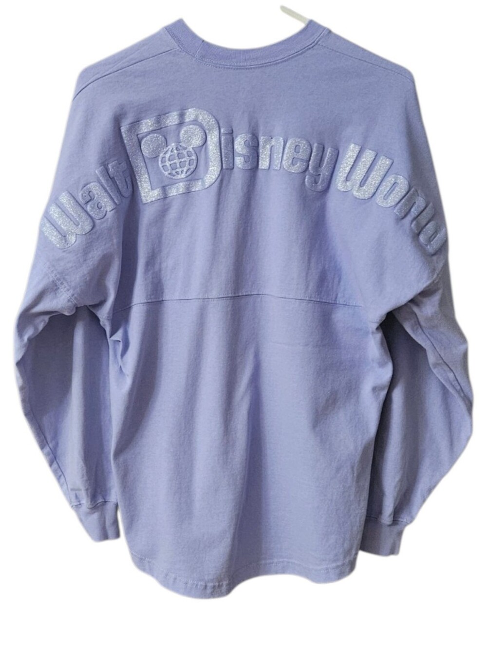 Disney World Spirit Jersey Women's XS Glittery Puff Print Spell Out Purple Tone